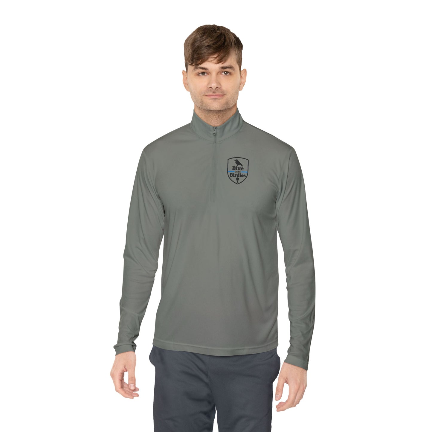 Unisex Quarter-Zip Pullover with Blue Line Design, Police Support Apparel, Stylish Outerwear, Casual Layering, Gift for Law Enforcement