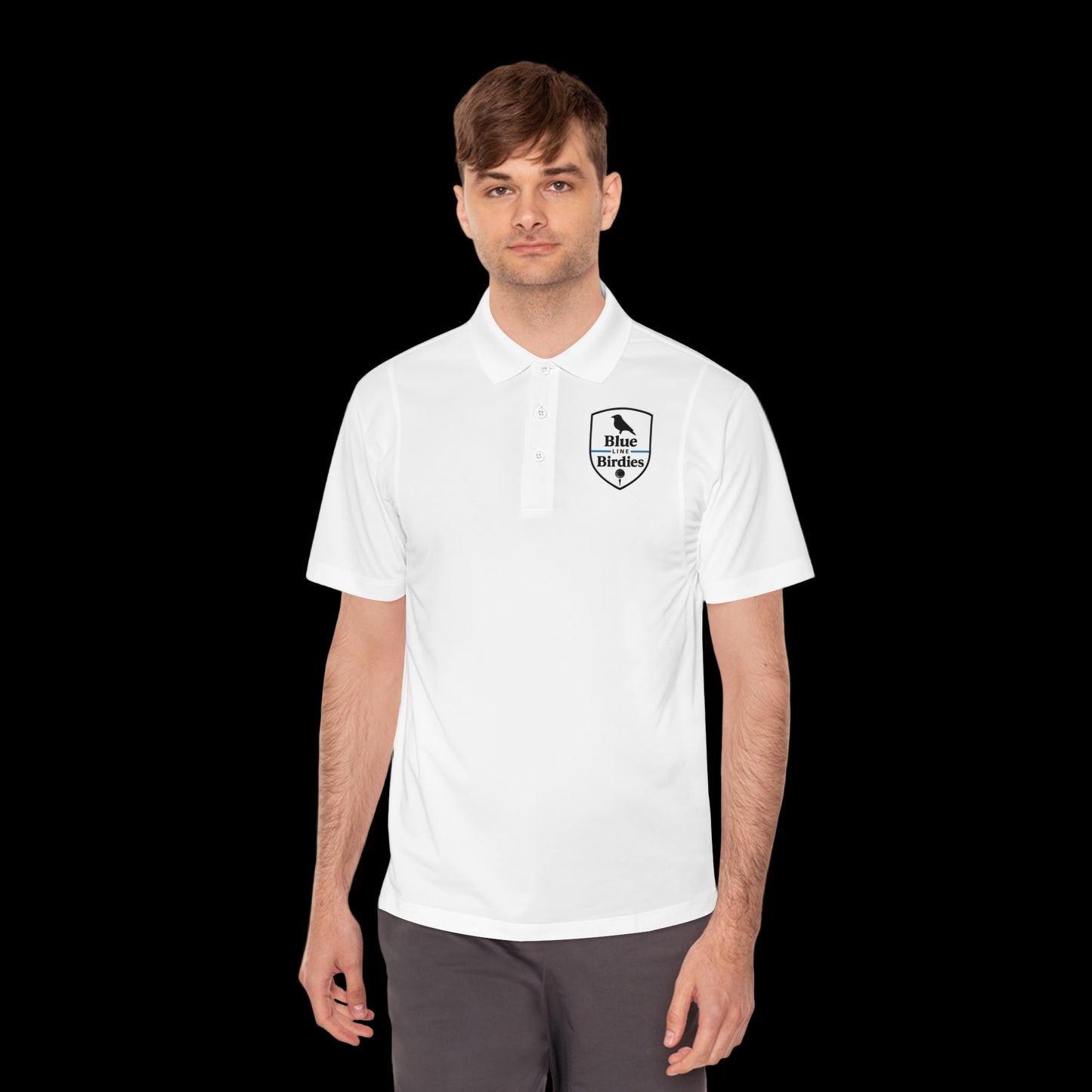 Men's Golf Polo Shirt with Blue Birdie Design, Athletic Wear, Casual Summer Shirt, Gifts for Golf Lovers, Perfect for Birthdays