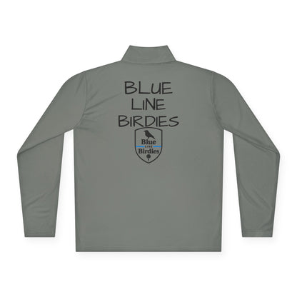 Unisex Quarter-Zip Pullover with Blue Line Design, Police Support Apparel, Stylish Outerwear, Casual Layering, Gift for Law Enforcement