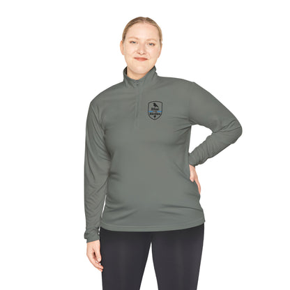 Unisex Quarter-Zip Pullover with Blue Line Design, Police Support Apparel, Stylish Outerwear, Casual Layering, Gift for Law Enforcement